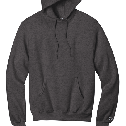 Charcoal Grey Champion Powerblend Pullover Hoodie – soft fleece, classic fit with custom logo Print by Print View