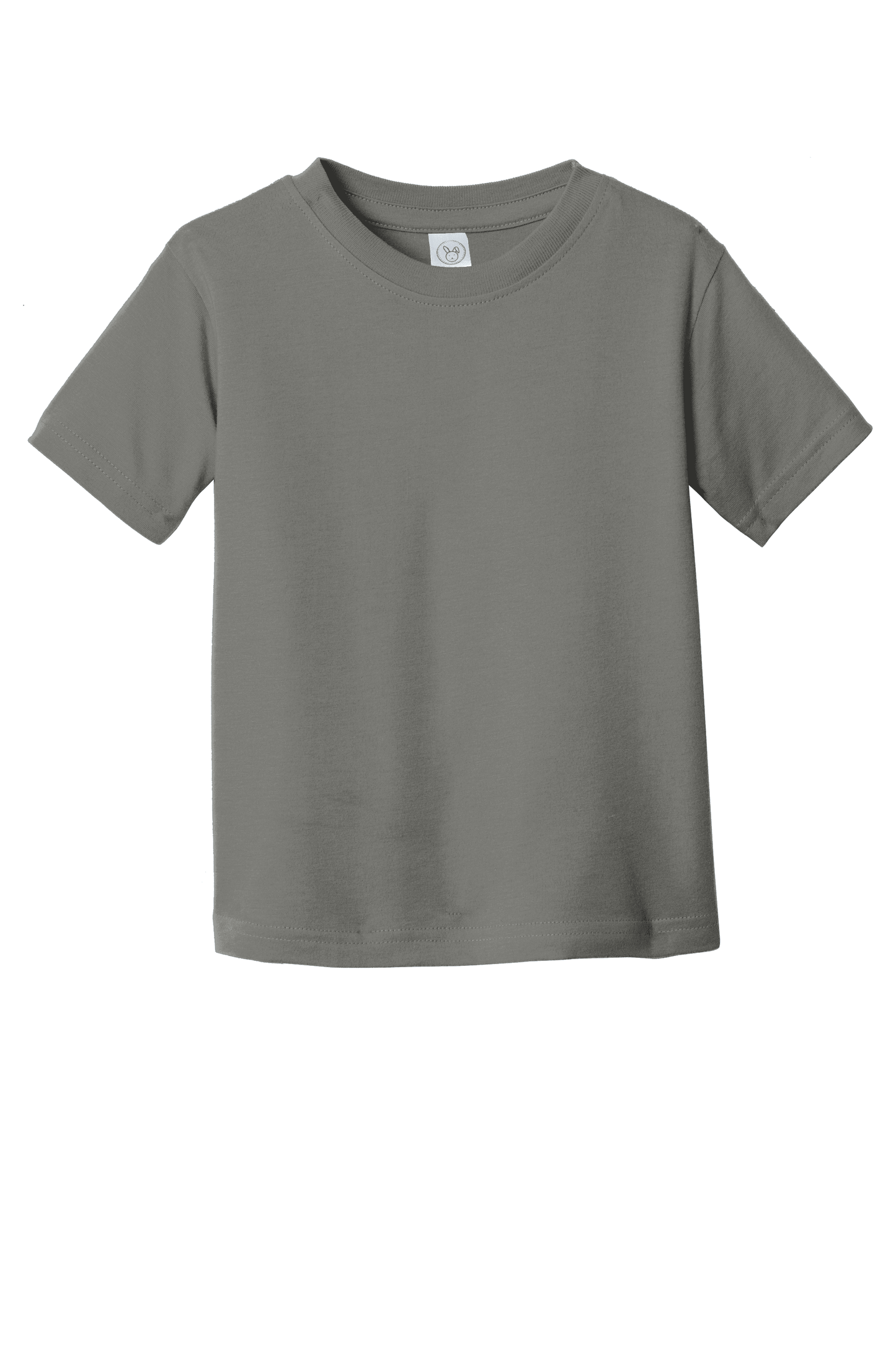 Charcoal toddler's fine jersey cotton T-shirt by Rabbit Skins, soft and comfortable for kids, featuring a classic crew neck design.