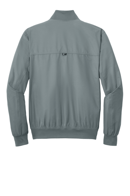 Nike lightweight bomber jacket with customizable plain or printed design, shown in cool grey color.