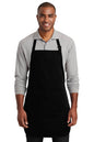 Black Port Authority apron with embroidered personalized name, ideal for cooking, BBQ, and gift occasions.