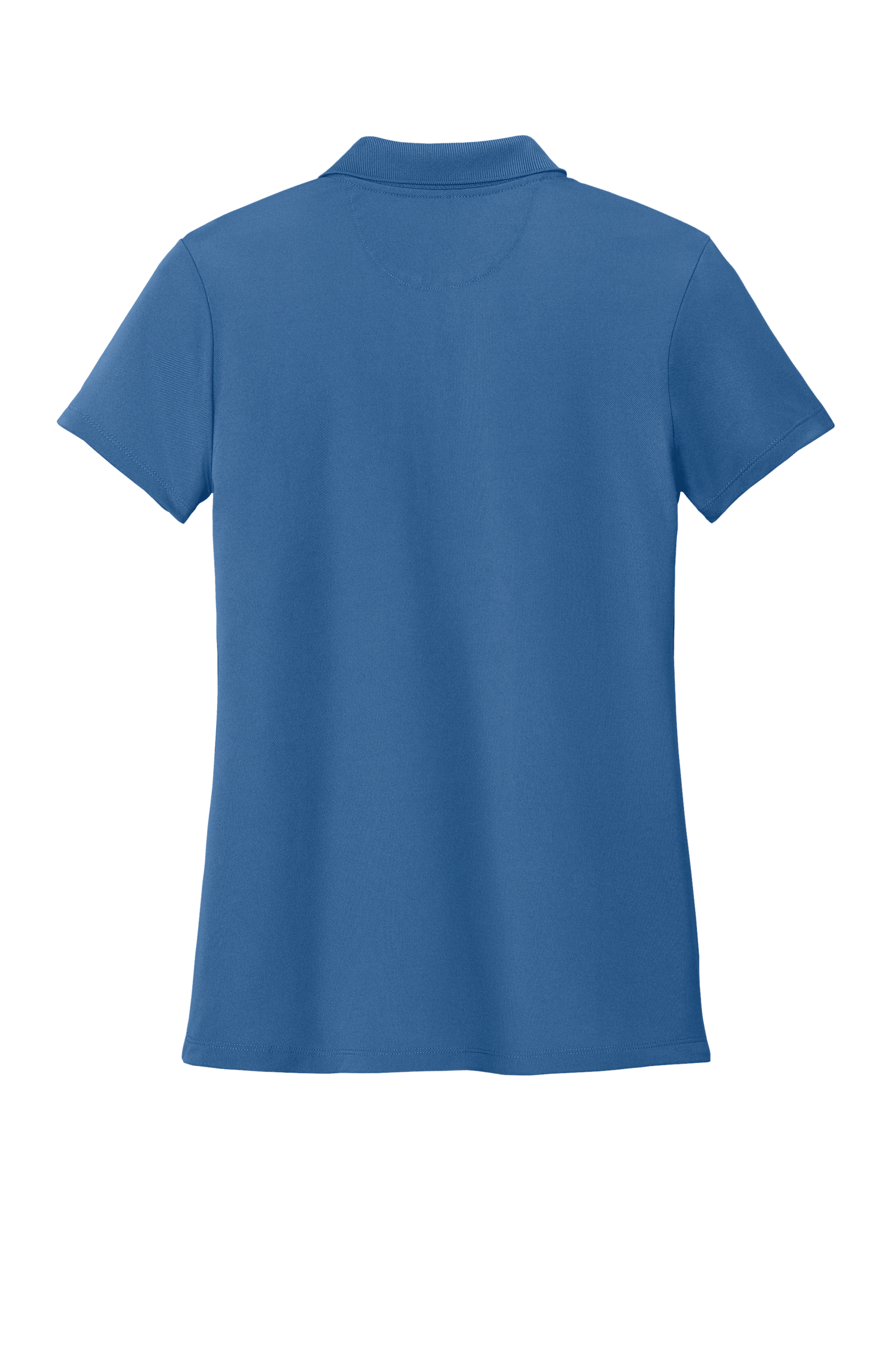 Brooks Brothers women's mesh pique performance polo shirt in blue, featuring breathable fabric and custom embroidery.