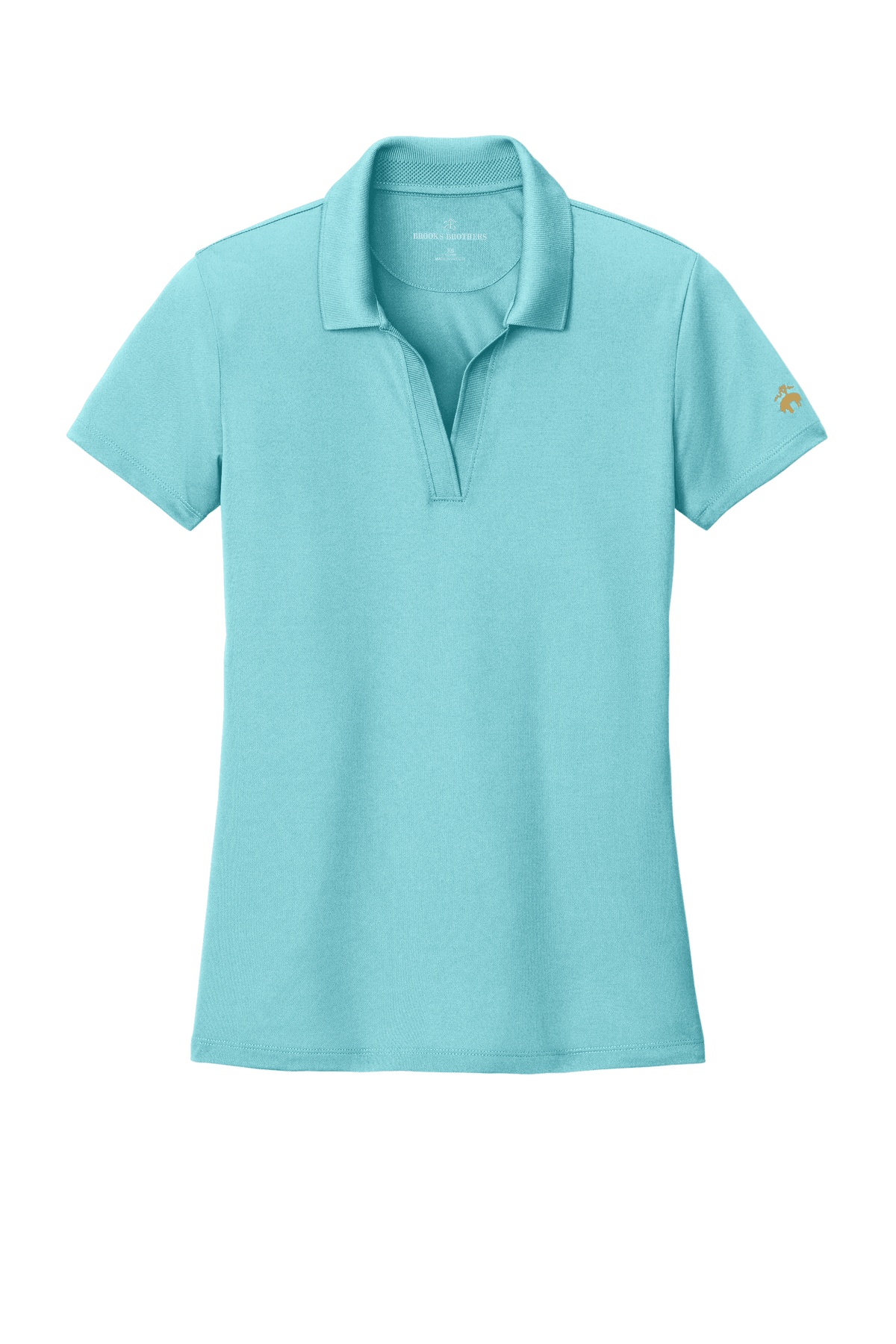 Brooks Brothers women's mesh pique performance polo shirt in mint, moisture-wicking fabric, breathable, with custom embroidery.
