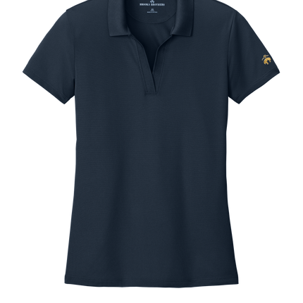 Custom Brooks Brothers Women’s Polo Shirt – breathable mesh pique fabric in feminine fit Navy