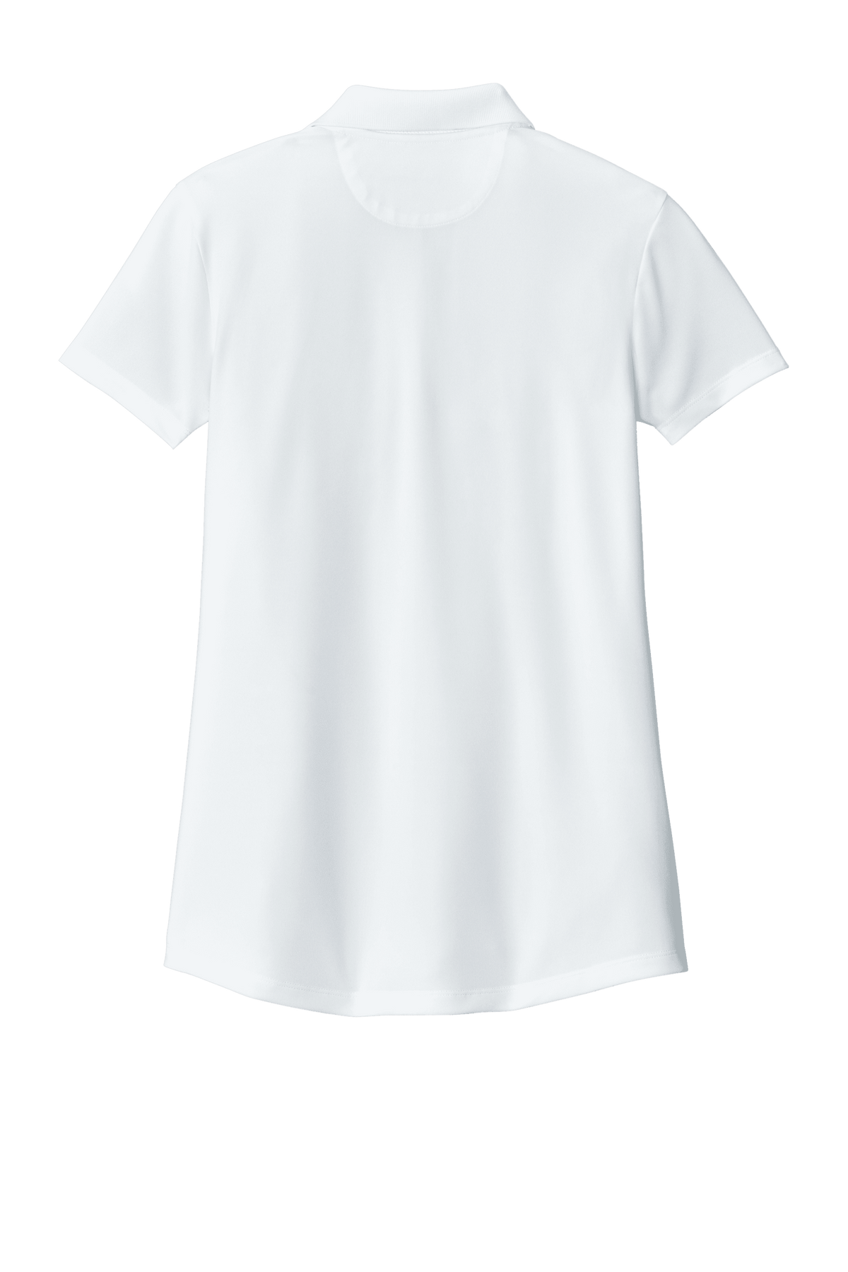 Brooks Brothers women's white mesh pique performance polo shirt with custom embroidery and moisture-wicking fabric.