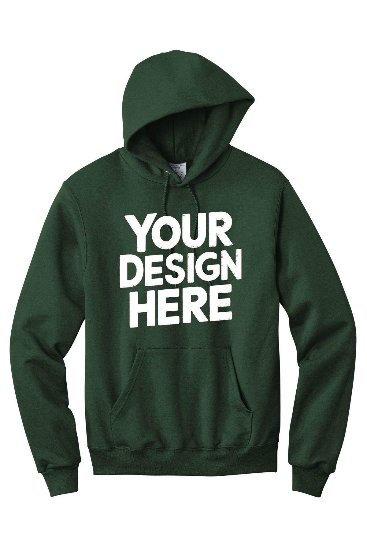 Green custom hoodie by Print View featuring personalized printed or embroidered designs on a unisex pullover.