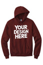 Maroon custom hoodie by Print View, personalized printed or embroidered unisex pullover with a comfortable fit.