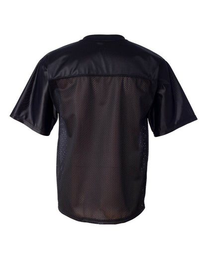 Men's Augusta Sportswear stadium replica football jersey with custom name and number in black, designed for fans.