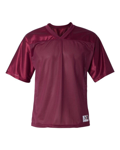 Men's maroon stadium replica football jersey by Augusta Sportswear, personalized with name and number.