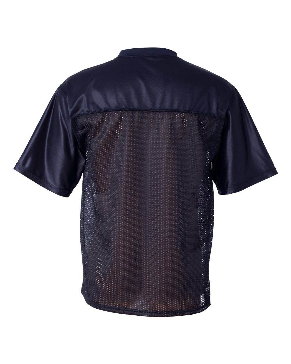 Men's navy custom printed football jersey by Augusta Sportswear, stadium replica with personalized name and number.