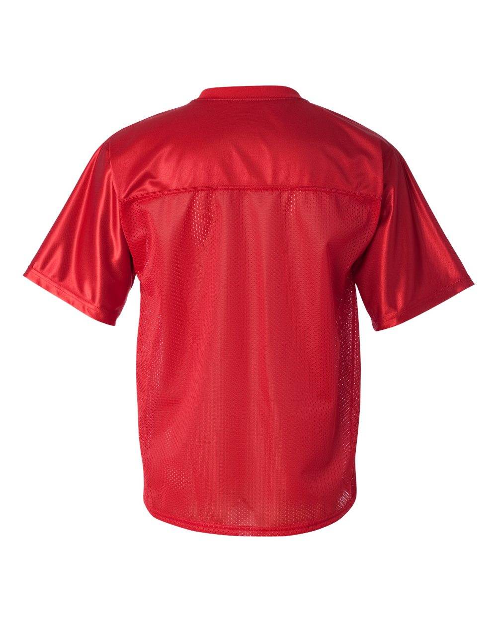Men's stadium replica football jersey by Augusta Sportswear with custom printed name and number in red on the back.