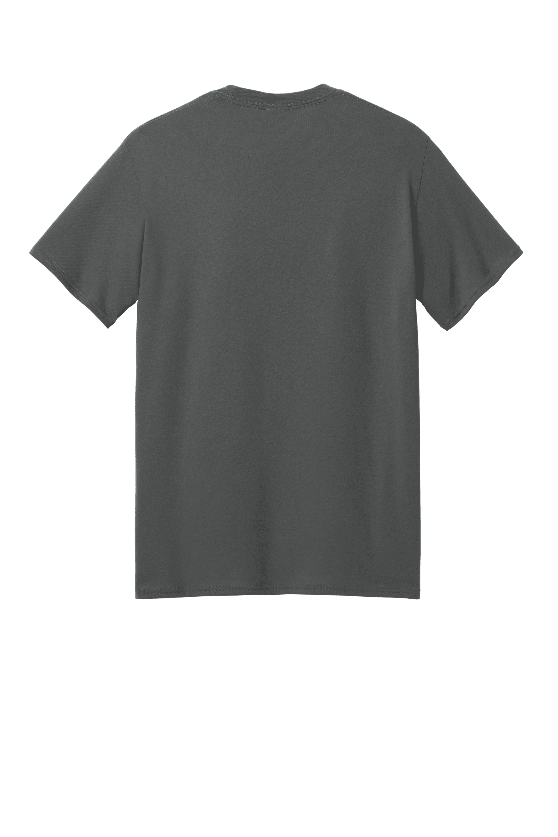 Port & Company eco-friendly charcoal recycled short sleeve t-shirt with custom print on the back.