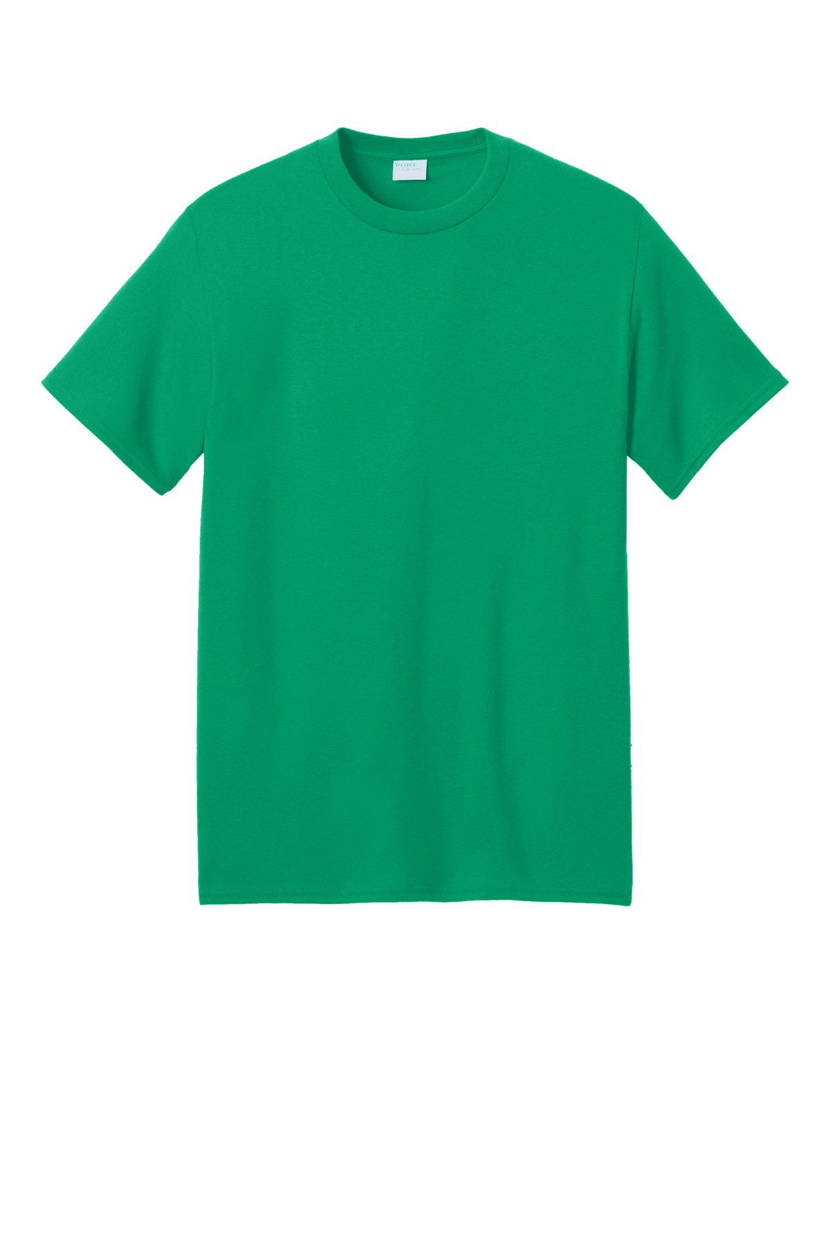 Port & Company eco-friendly green short sleeve recycled T-shirt with custom print on front.