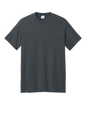 Port & Company® Eco-Friendly Heather Grey recycled cotton short sleeve T-shirt with custom print design.