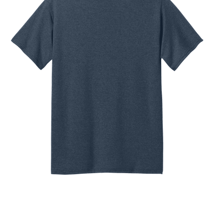 Custom Printed Recycled Tee – Port & Company® Eco Shirt Navy Blue Heather back