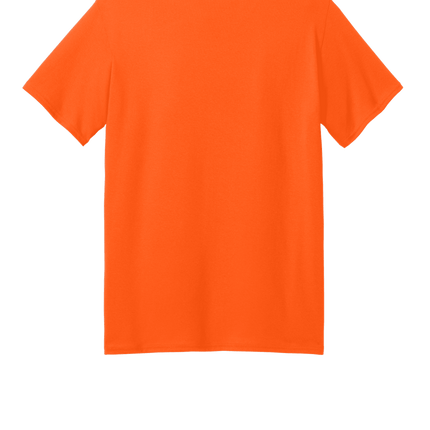 Custom Printed Recycled Tee – Port & Company® Eco Shirt Neon Orange Back
