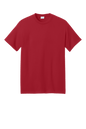 Port & Company® Eco-Friendly Recycled T-shirt in red, short sleeve style with custom print design.