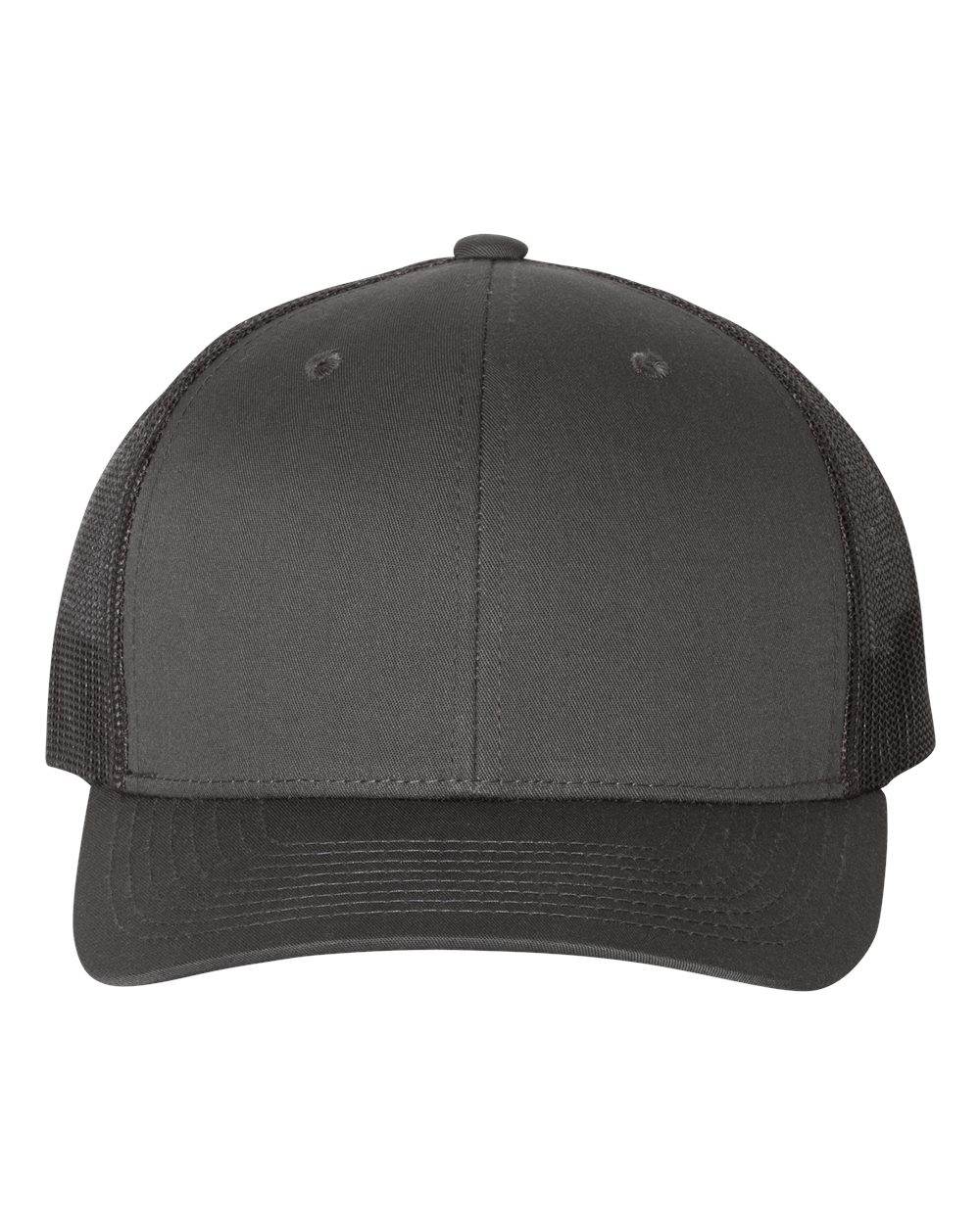 Charcoal black Yupoong YP Classics® retro trucker cap with personalized embroidered logo, stylish and adjustable fit.