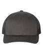 Charcoal black Yupoong YP Classics® retro trucker cap with personalized embroidered logo, stylish and adjustable fit.