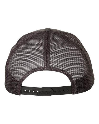 Charcoal Yupoong YP Classics® retro trucker cap with personalized embroidered logo, made by PrintView, featuring classic mesh back design.