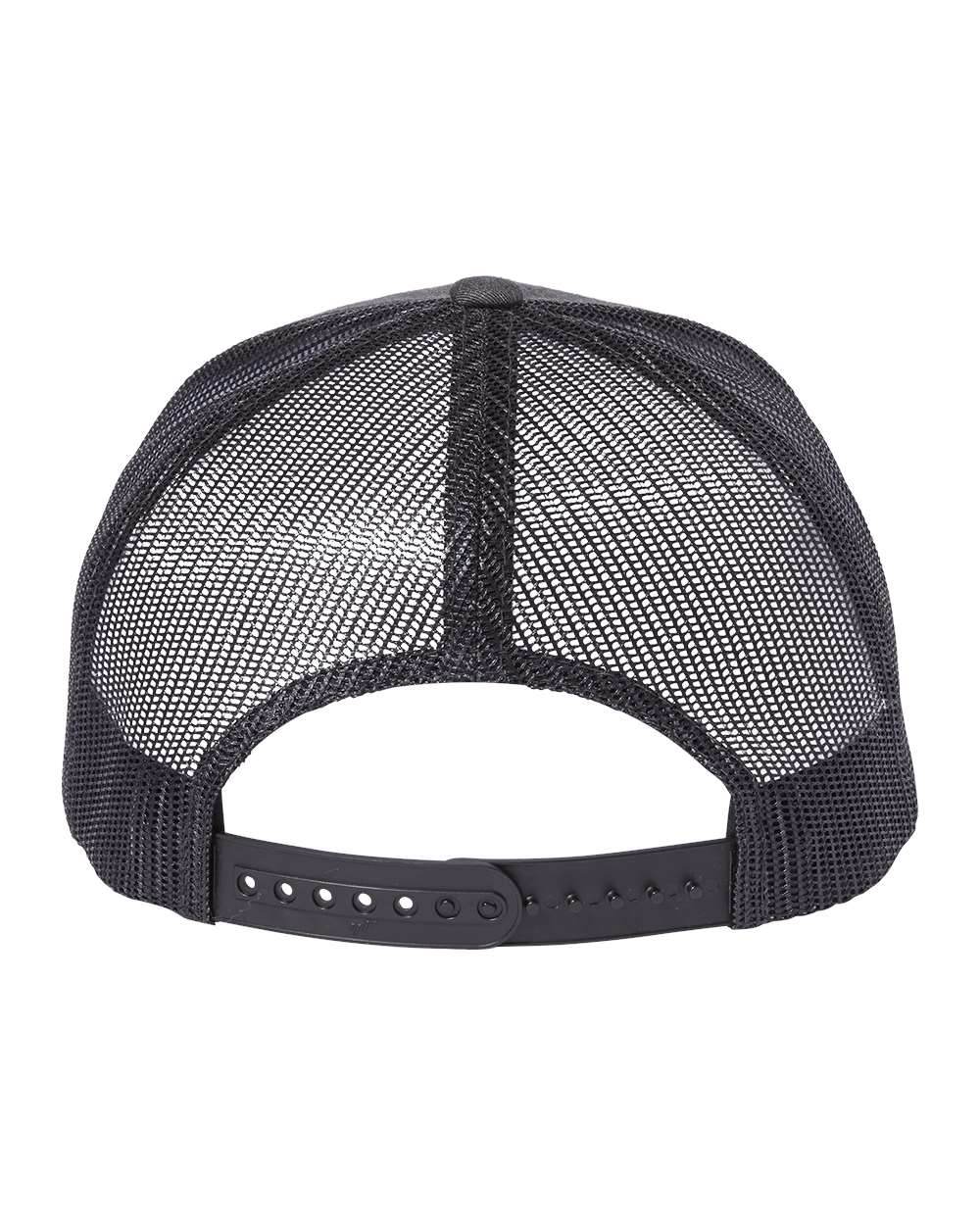 Custom YP Classics® retro trucker cap by Yupoong with embroidered logo in dark heather grey, stylish personalized embroidered hat.