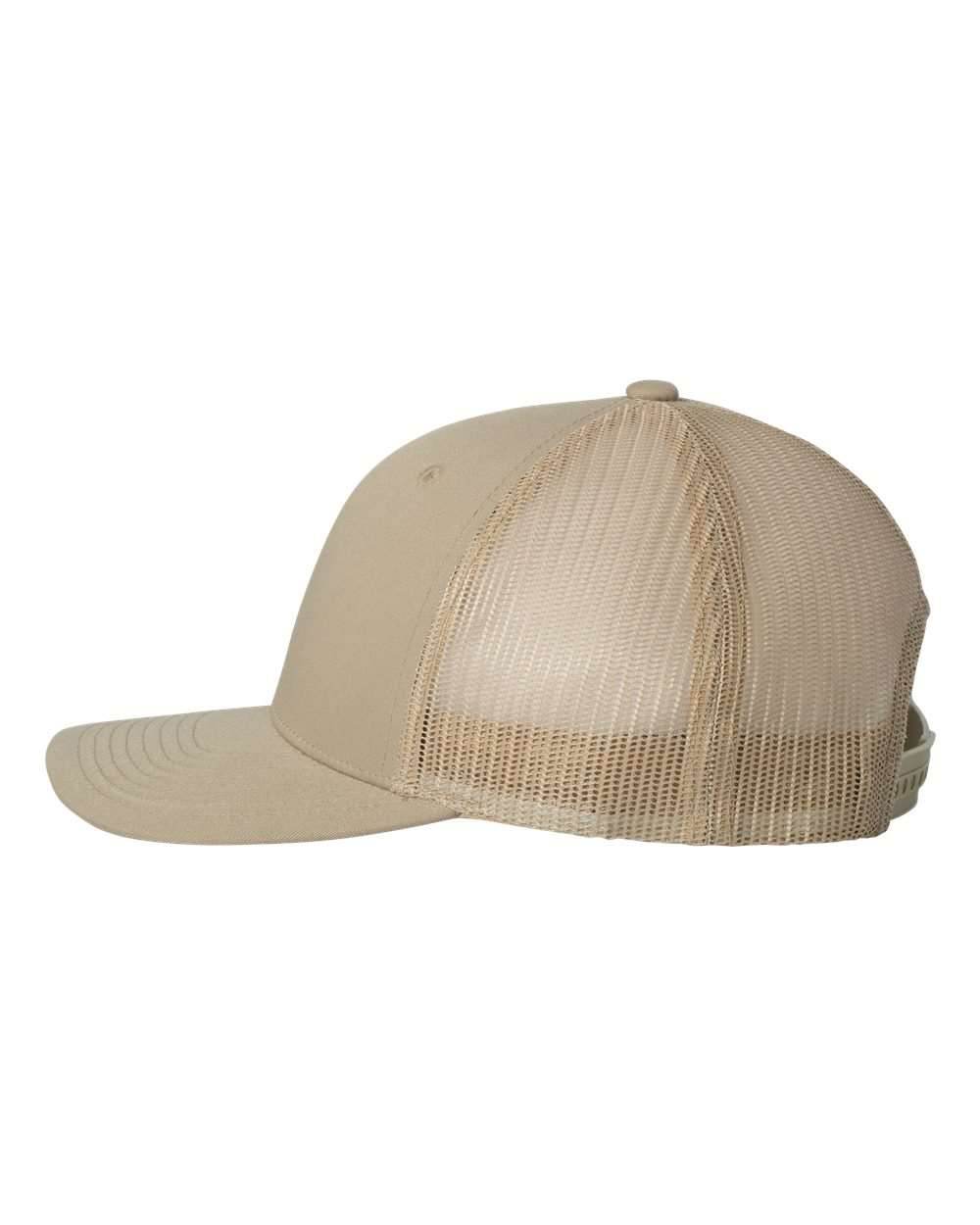 Khaki Yupoong YP Classics retro trucker cap with personalized embroidered logo, stylish casual hat for everyday wear.