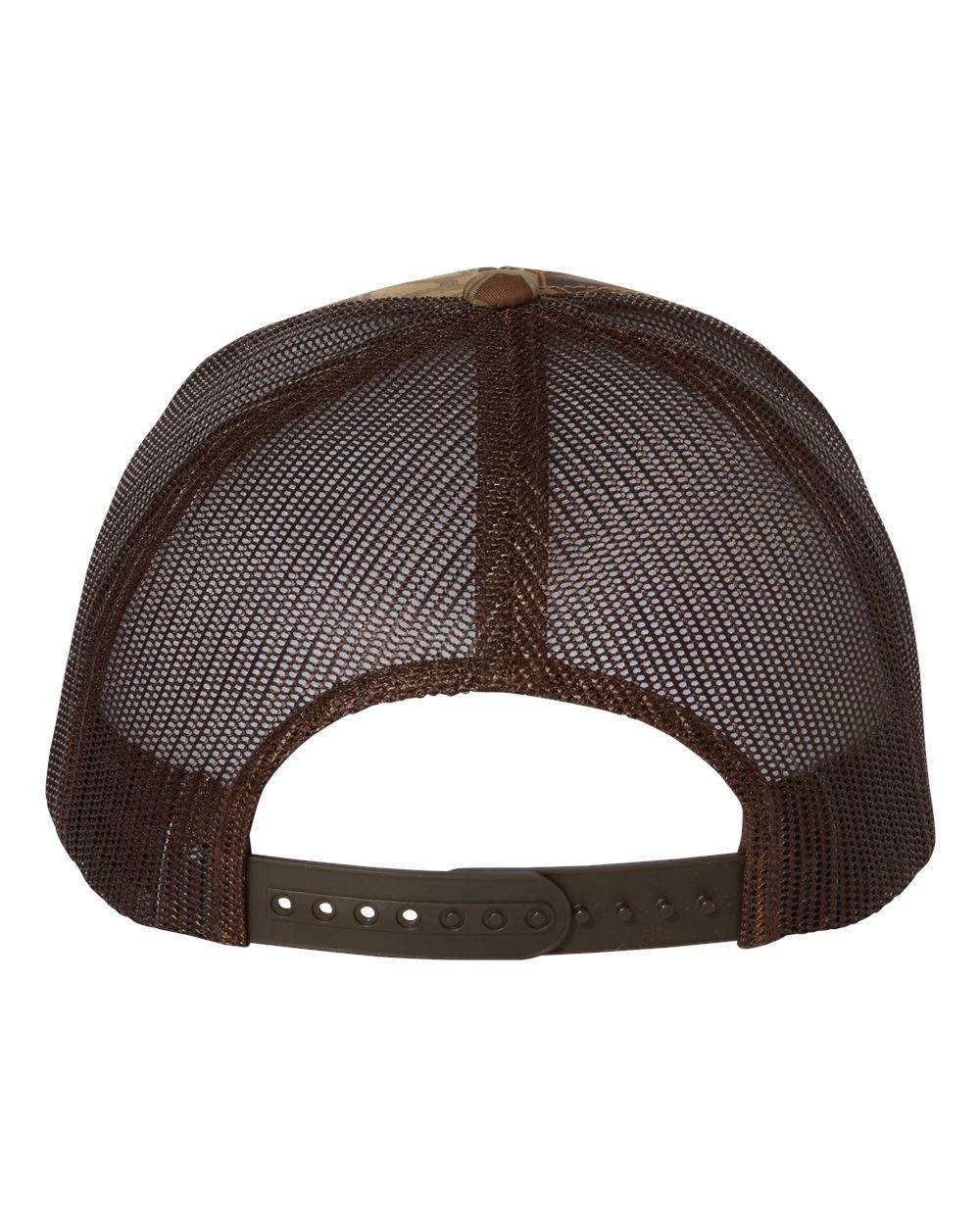 Custom YP Classics retro trucker cap by Yupoong with embroidered logo, featuring a Kryptek Highlander pattern and adjustable back.