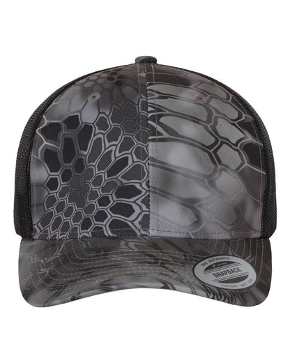 Custom YP Classics retro trucker cap by Yupoong with embroidered or printed logo, featuring a classic mesh trucker hat design.