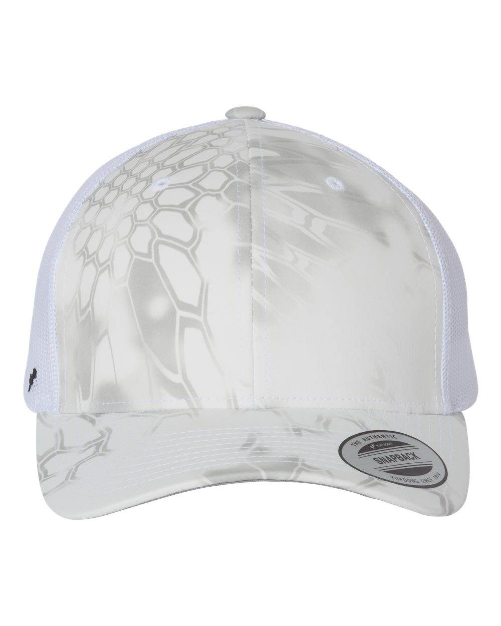 Custom YP Classics retro trucker cap by Yupoong with embroidered logo, featuring a classic trucker hat style and personalized design.
