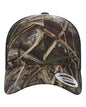 Custom Yupoong YP Classics® retro trucker cap with embroidered logo in Realtree Max-Brown, stylish and personalized trucker hat.