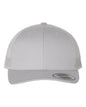 Custom YP Classics retro trucker cap by Yupoong with personalized embroidered logo in silver, stylish and adjustable outdoor hat
