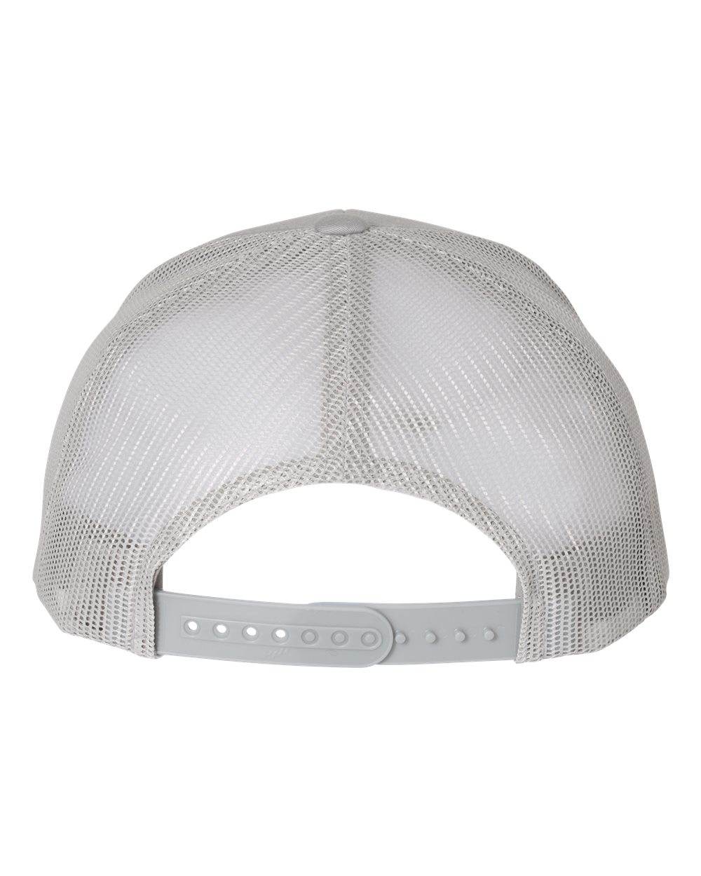 Custom YP Classics® retro trucker cap with embroidered logo, silverback design, adjustable mesh back, and personalized fit.