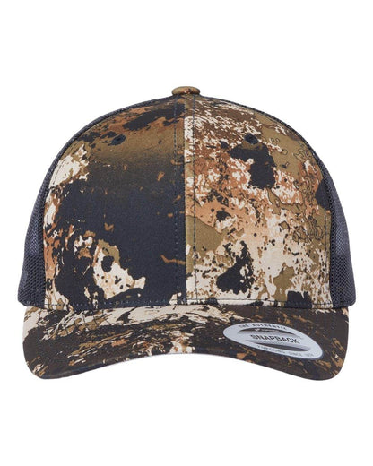 Custom YP Classics® retro trucker cap with embroidered logo, featuring a curved brim and adjustable snapback for a personalized fit.