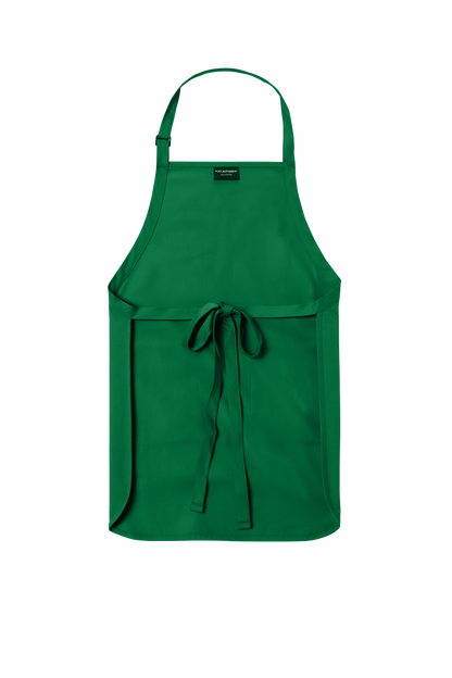 Green Port Authority apron with adjustable neck strap, front pockets, personalized design, ideal for cooking, BBQ, and gifting.