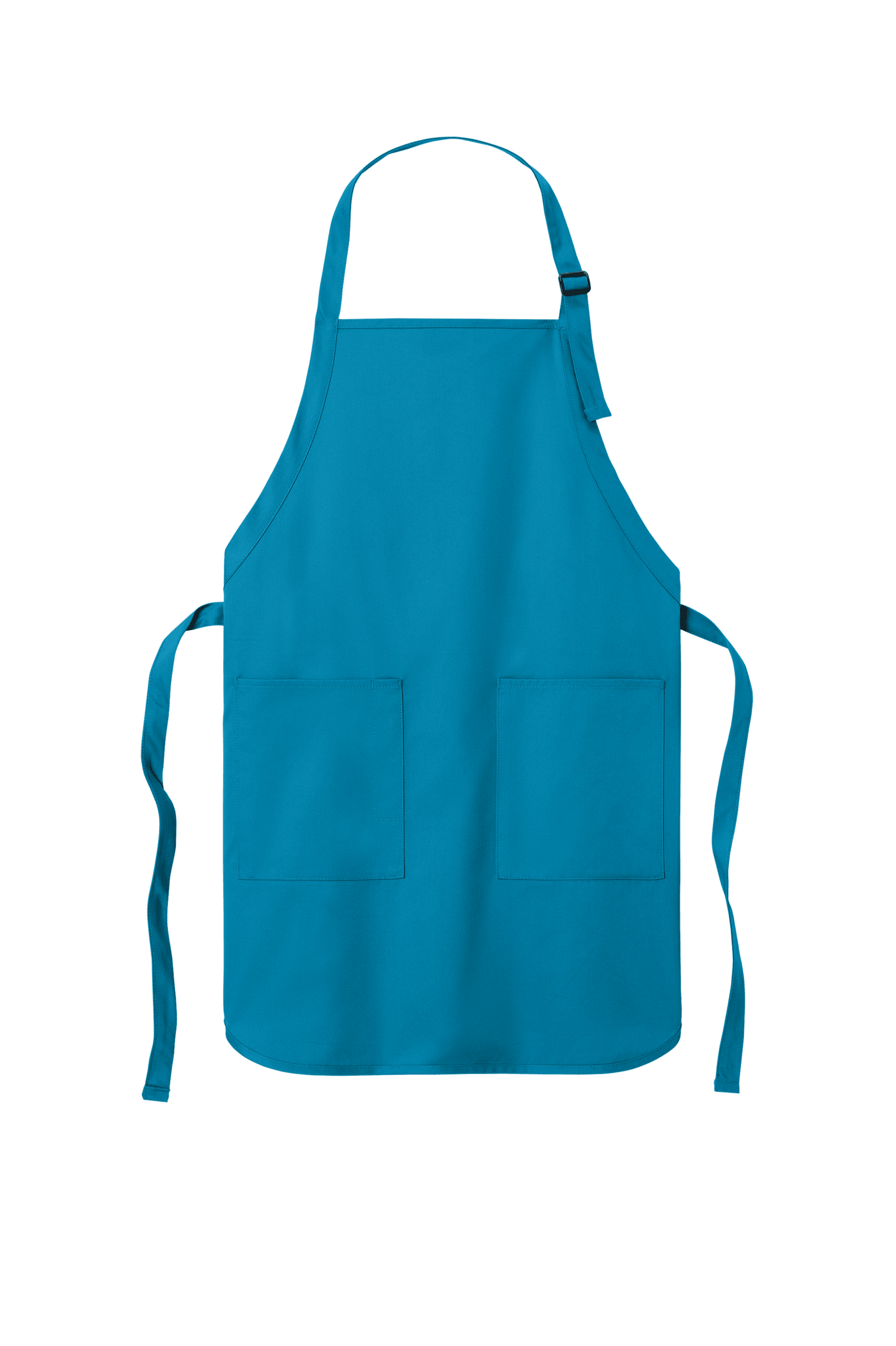 Personalized Port Authority apron with adjustable neck strap and front pockets, ideal for cooking, BBQ, or gift use.