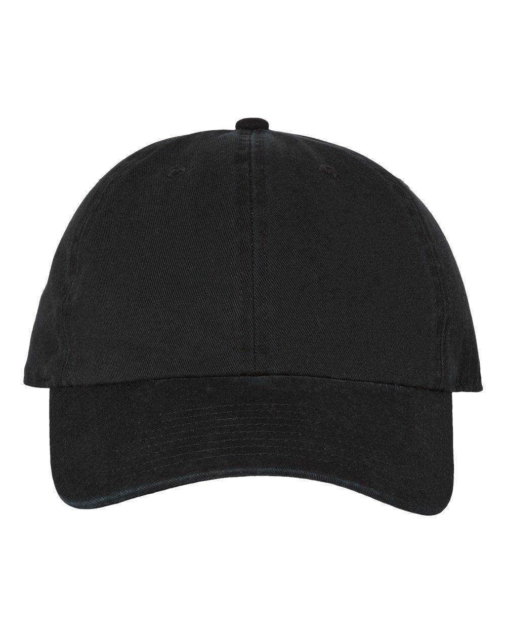 Black '47 Brand Clean Up Cap with custom embroidered logo, adjustable strap back, unstructured dad hat, baseball cap style