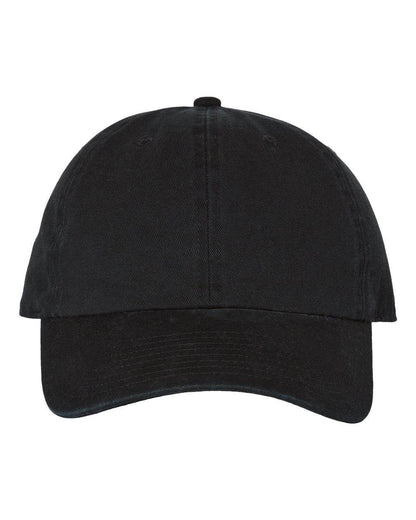 Black '47 Brand Clean Up Cap with custom embroidered logo, adjustable strap back, unstructured dad hat, baseball cap style