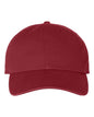 '47 Brand Clean Up Cap baseball hat with adjustable strap back and custom embroidered logo in cardinal color, unstructured dad hat style.