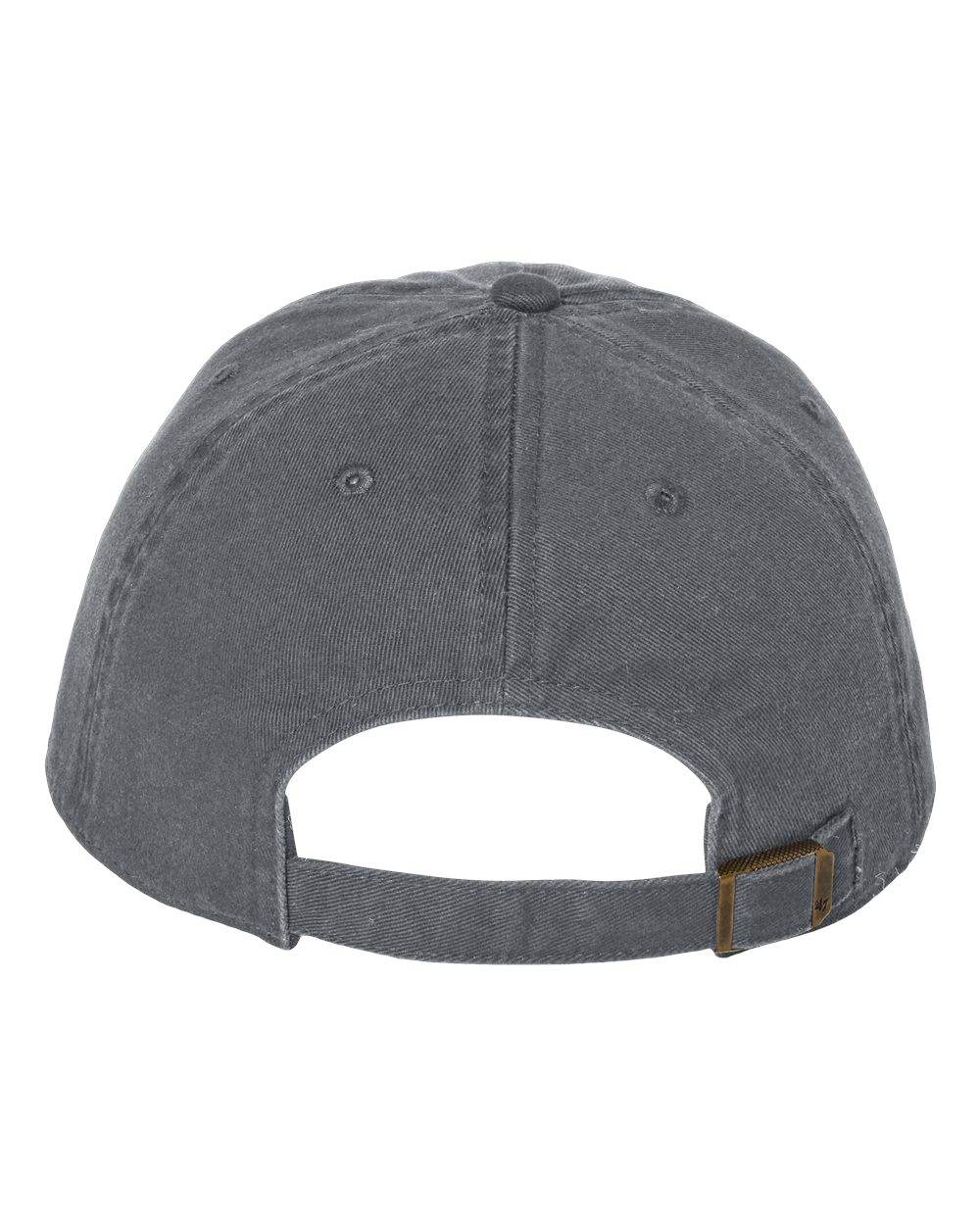 '47 Brand Clean Up Cap baseball hat with adjustable strap back and embroidered logo, charcoal color, unstructured dad hat style