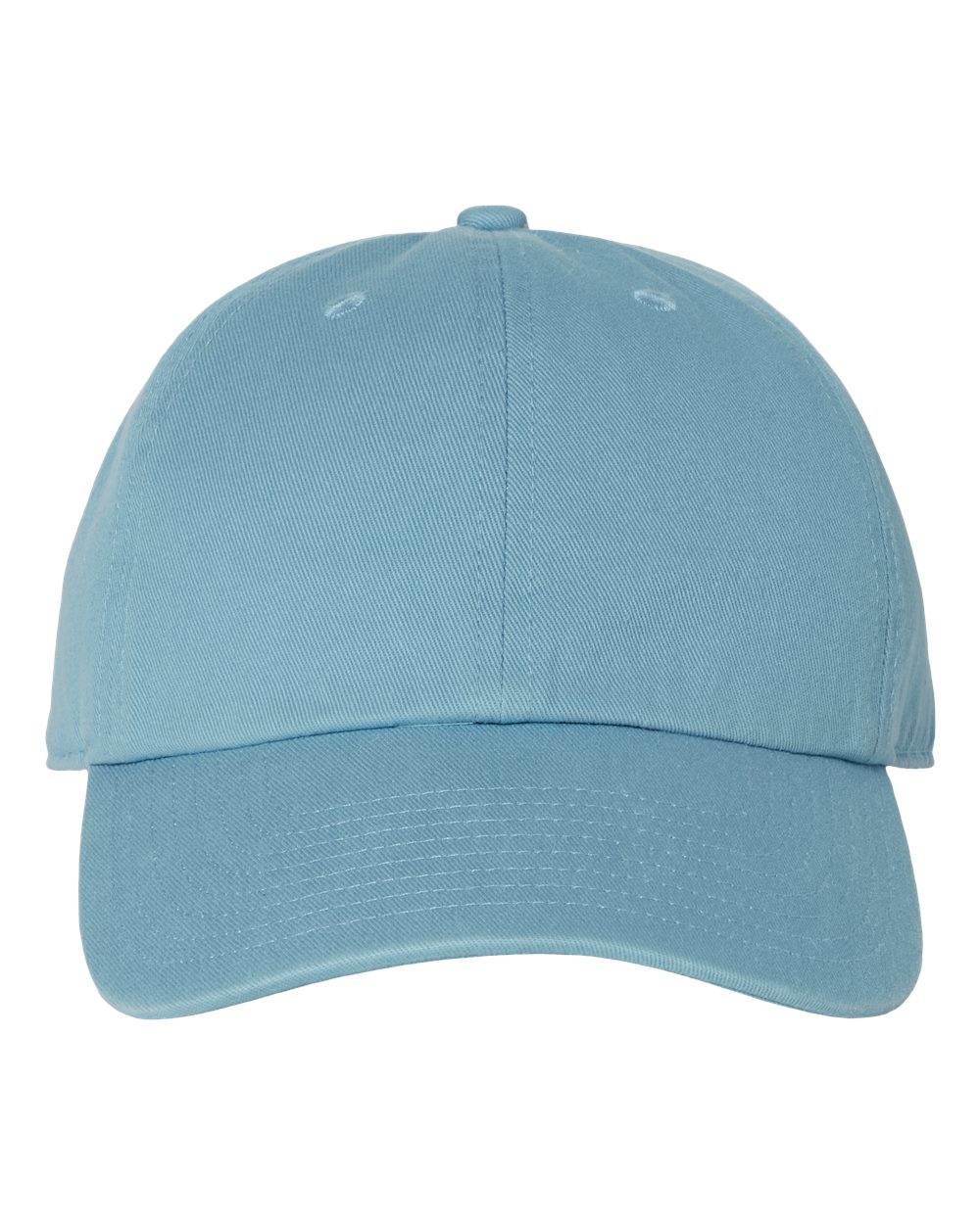 Unstructured Columbia blue '47 Brand Clean Up Cap with embroidered logo and adjustable strap back, casual baseball hat.