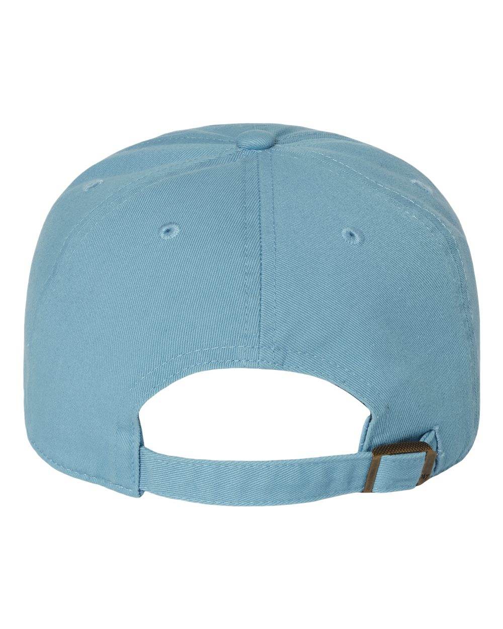 '47 Brand Clean Up Cap baseball hat with adjustable strap, unstructured dad hat style, embroidered logo, Columbia Blue back.