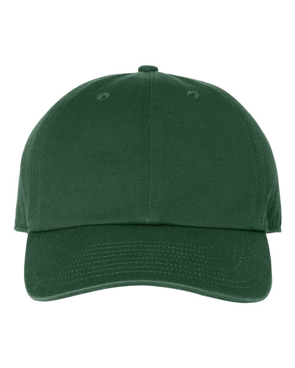 Forest green '47 Brand Clean Up Cap with adjustable strap back, unstructured dad hat featuring embroidered logo.
