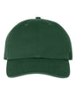 Forest green '47 Brand Clean Up Cap with adjustable strap back, unstructured dad hat featuring embroidered logo.