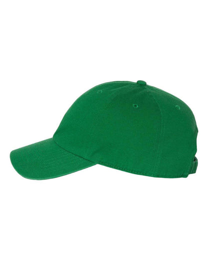 Unstructured '47 Brand Clean Up Cap with adjustable strap back and embroidered logo, casual baseball hat in green.