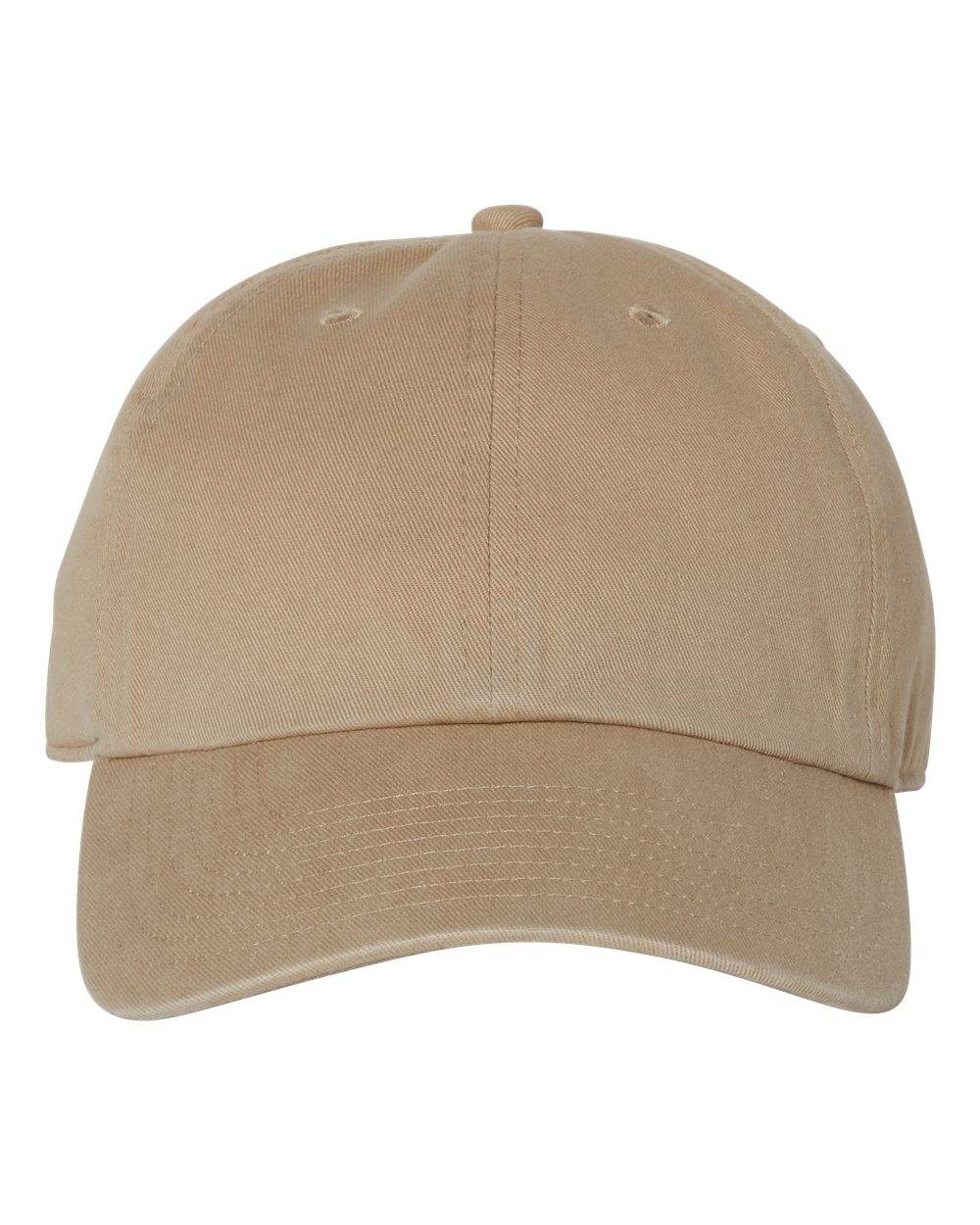 '47 Brand Clean Up Cap baseball hat with adjustable strap back, khaki color, unstructured dad hat with embroidered logo on front