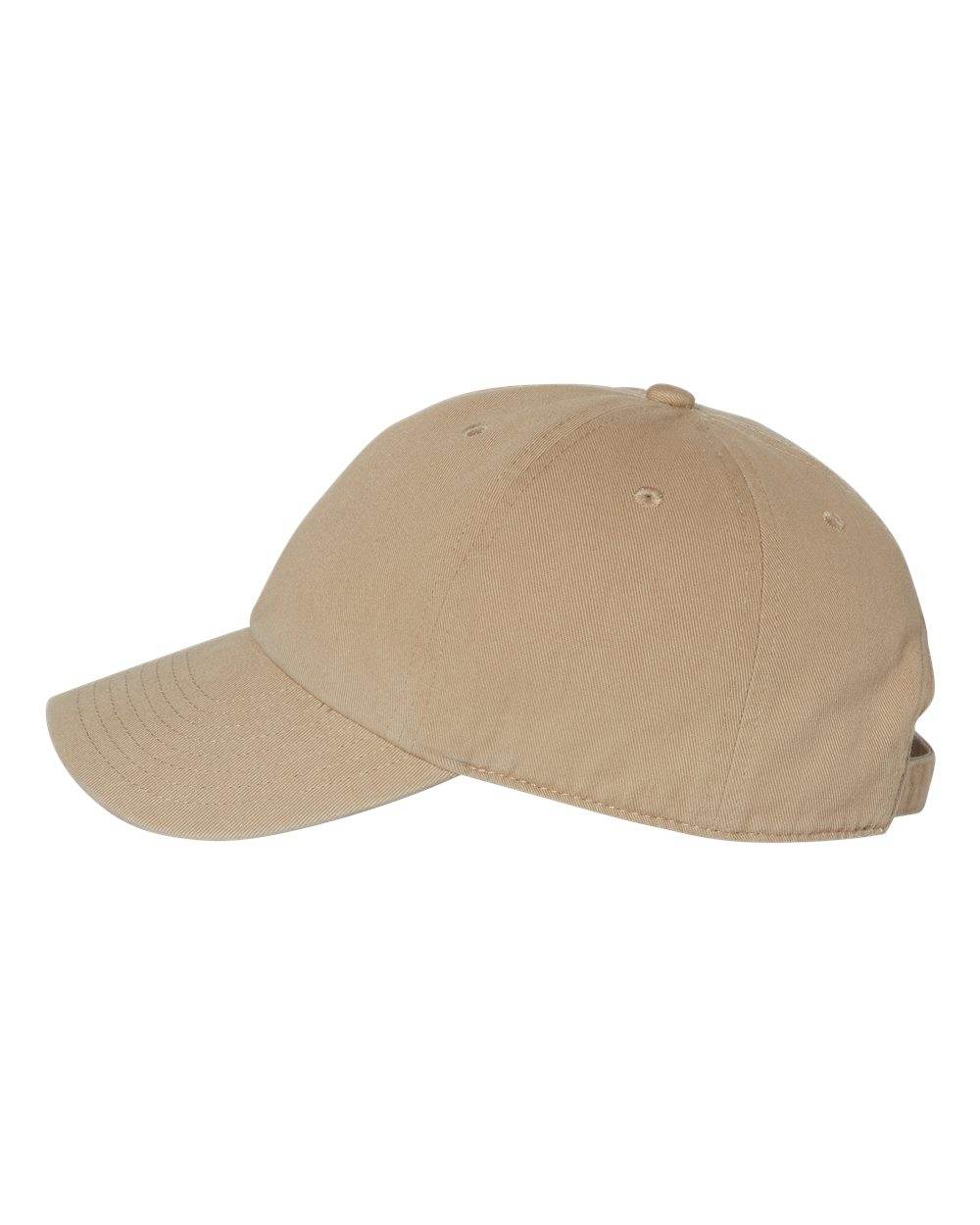 '47 Brand Clean Up Cap baseball hat with adjustable strap back, unstructured dad hat, embroidered logo, khaki color.