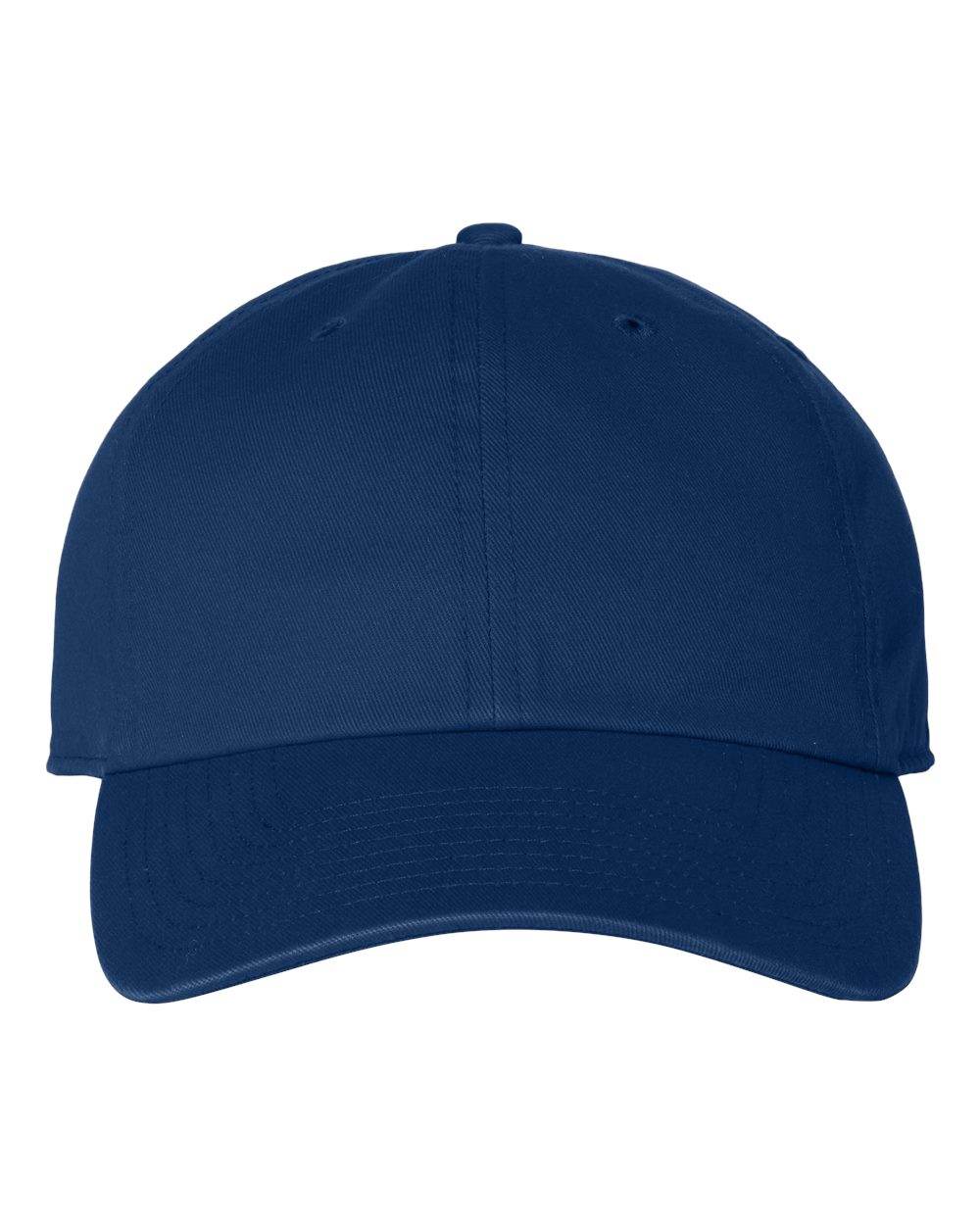 Royal blue '47 Brand Clean Up Cap with custom embroidered logo, adjustable strap back, unstructured dad hat style.