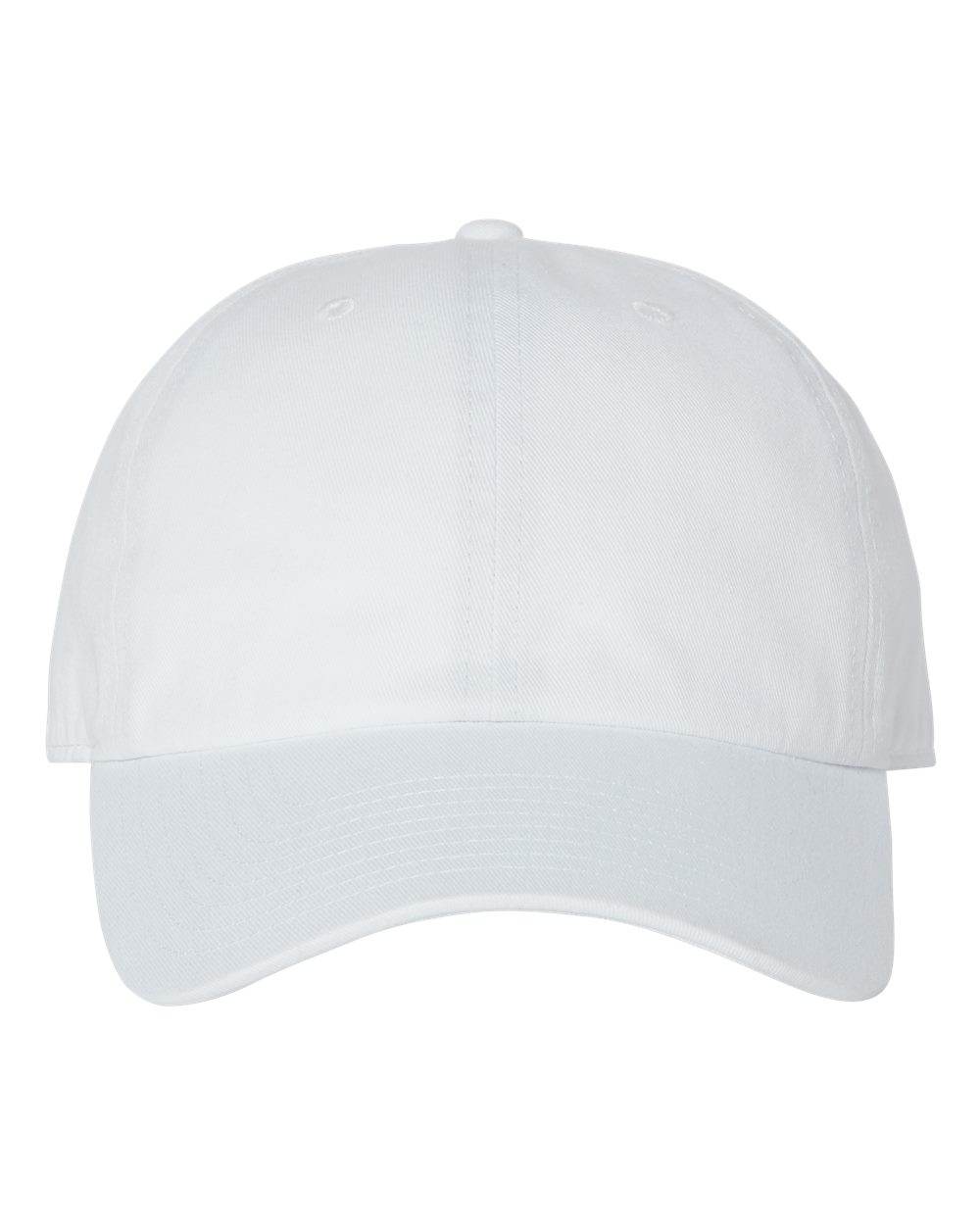 Unstructured '47 Brand Clean Up baseball cap with embroidered logo, adjustable strap back, white color, casual dad hat style.