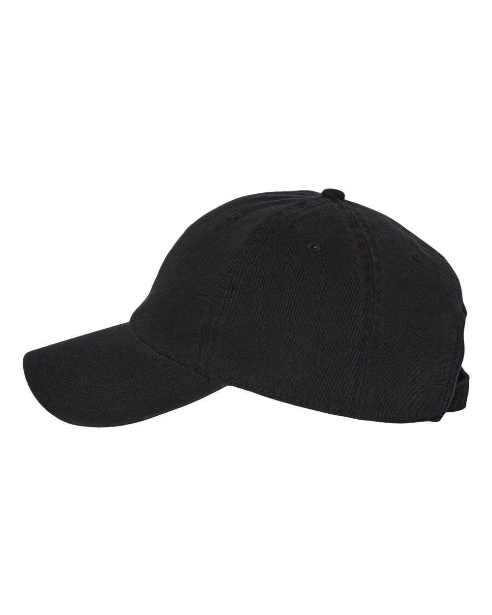 Black 47 Brand Clean Up Cap with embroidered logo, adjustable strap back, unstructured dad hat style, shown from side view.