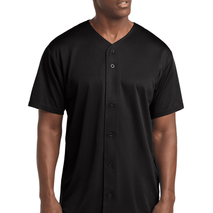 Customizable mesh baseball jersey for men in Black