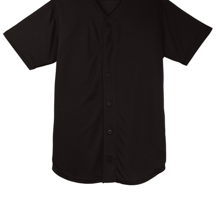 Customizable mesh baseball jersey for men in Black front